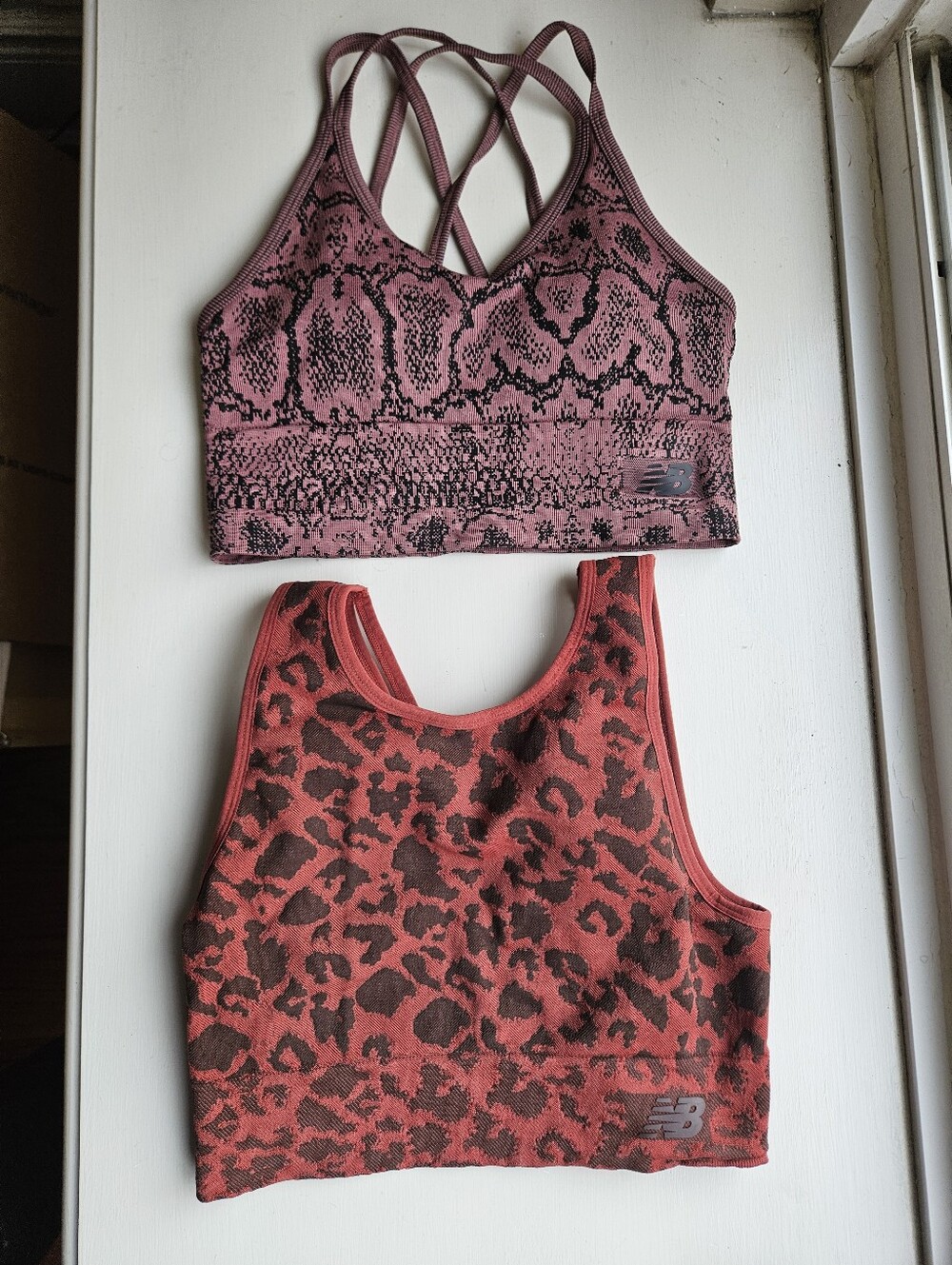 New Balance Cheetah Leopard Set Of 2 Sports Bras - Size Medium